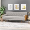 NicBex 72.25 Inch Mid-Century Modern Tufted Sofa with 2 Rolled Accent Pillows for Living Room,Office,Apartment,Beige - 2 of 4