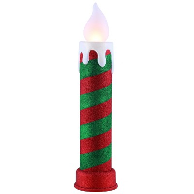 Mr. Christmas 24" Glittery Blow Mold LED Stripe Candle Outdoor Christmas Decoration