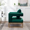 CAVINAS Contemporary Accent Chair, Upholstered Arm Chair with Gold-tone Metal Frame - 2 of 4
