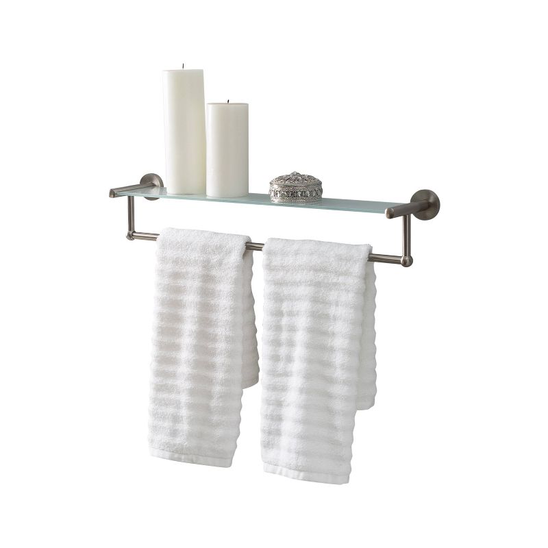 Glass Shelf with Towel Bar Gray - Organize It All, 5 of 9