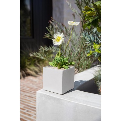 Compact 5'' Geo Cube Planter in Black and White, UV-Resistant