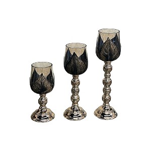 Essential Decor & Beyond 3PC Golden Glass Candle Holder - 1 of 1