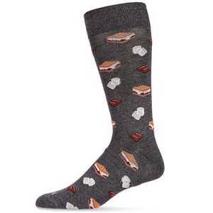 Memoi Men's I'd Like S'mores Please Bamboo Blend Crew Sock - 1 of 4