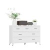 ORRD 7-Drawer Wide Dresser, Low-Profile White Metal Storage Cabinet - Chest of Drawers for Bedroom, Living Room TV Stand, Entryway - 2 of 4