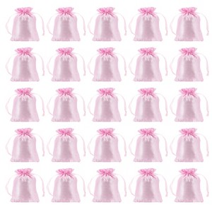 Unique Bargains Mini Smooth Wedding Christmas Satin Bags with Drawstring 50 Pcs - 1 of 4