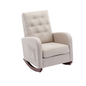 Nicbex Polyester Glider Rocking Chair,upholstered Nursery Rocking ...