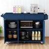 53.2" Rolling Kitchen Island with Drop Leaf, 2 Drawers, 3 Cabinets, Spice & Towel Rack, Adjustable Shelves, Mobile Storage Cart, Kitchen Cabinets - 2 of 4