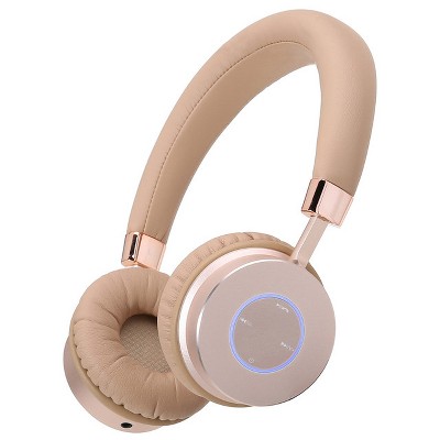 Contixo KB200 Kids Bluetooth Wireless Headphones -Volume Safe Limit 85db -On-The-Ear Adjustable Headset (Gold)