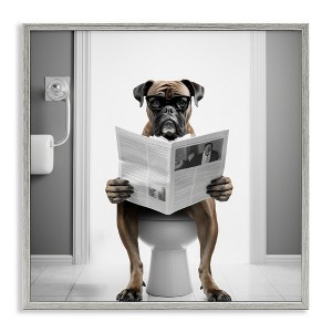 Stupell Industries Boxer Dog & Newspaper, 24" x 24" - 1 of 4