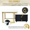 2-in-1 Square Nesting Coffee Table with Wheels & Drawers, High Gloss Marble Grain Top, Brown Tempered Glass, Black - 3 of 3