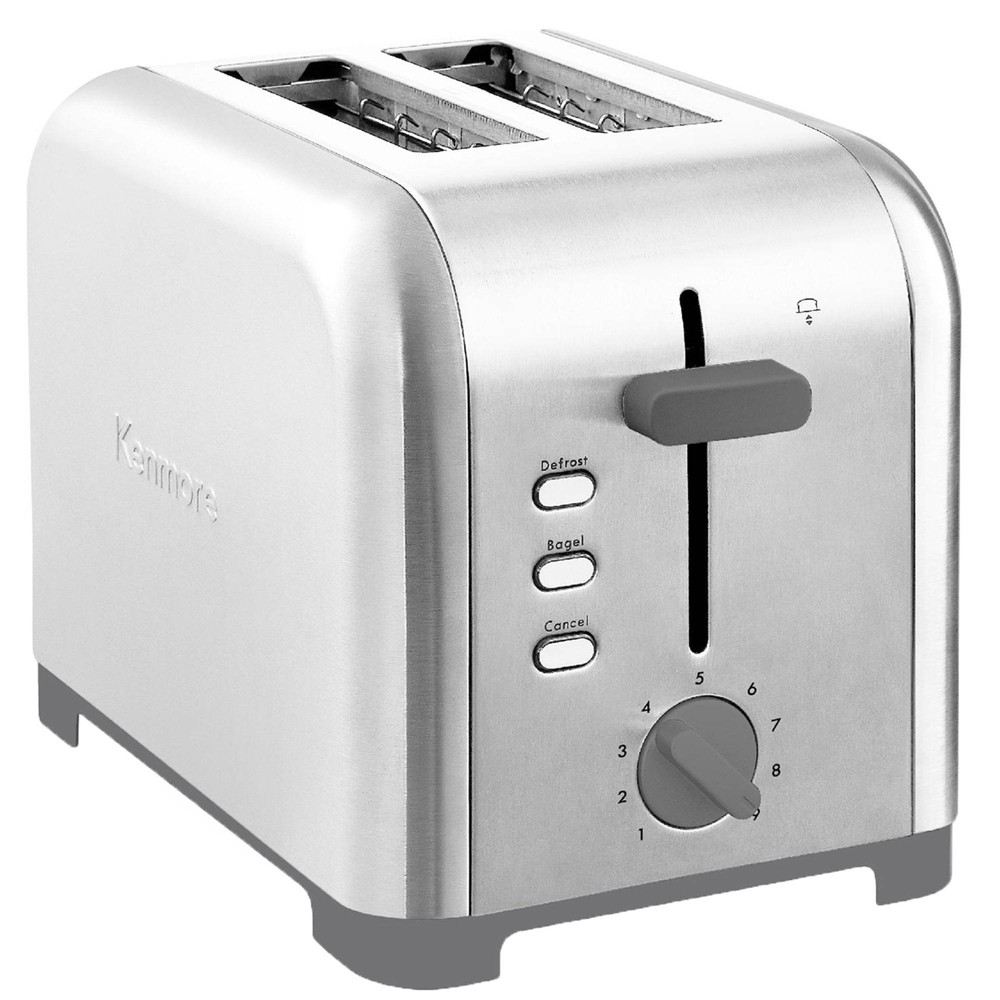 Photos - Toaster Kenmore 2-Slice  Wide Slot Bagel/Defrost - Stainless Steel: Cool Touch, Crumb Tray, 850W, Silver 