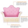 Infans Pink Kids Sofa Armrest Chair Couch Children Toddler Birthday Gift w/ Ottoman - 4 of 4