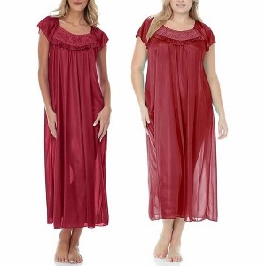 Ezi Satin Silk Nightgown For Women - 1 of 4