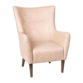 Flash Furniture Connor Traditional Wingback Accent Chair, Commercial Grade Faux Leather Upholstery and Wooden Frame and Legs