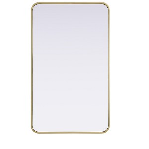 Elegant Lighting Contour Metal Rectangle Mirror 24x40 in Brass - 1 of 4