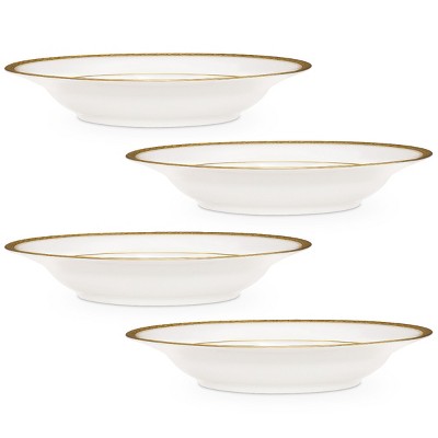 Noritake Charlotta Gold Set of 4 Rim Soup Bowls