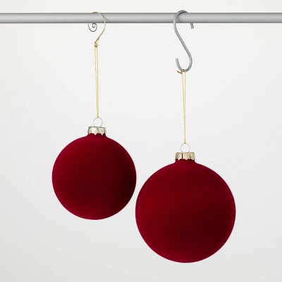 Sullivans Christmas Velvet Ball Ornament Set of 2  Christmas Ornament Set