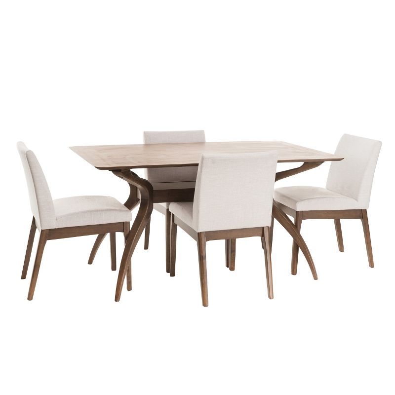 5pc Kwame 60" Curved Leg Dining Set - Christopher Knight Home, 1 of 8
