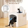 LunaLulinlk white Extra-large foldable cat litter box with litter scoop, - 3 of 4