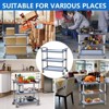 Utility Service Cart with Brake Wheel, 3 Shelf 360LBS Heavy Duty Capacity Rolling Service Cart with 360° Swivel Wheels, Food Cart for Restaurant - 3 of 4