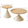 Kumasinova Chic Round Coffee Table&End Table Combo,Set of 2,Modern Center Table Set for Living Room,MDF Top with Metal Frame,15.8"H / 20.1"H,White - 2 of 4