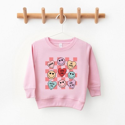 The Juniper Shop Candy Heart Smile Solid Youth Ultra-Soft Graphic Sweatshirt