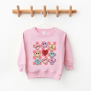 The Juniper Shop Candy Heart Smile Solid Toddler Graphic Sweatshirt - 1 of 3