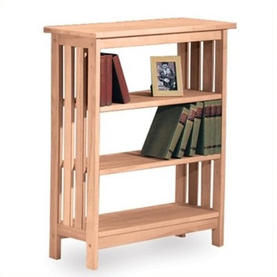Wood Mission 36 inches 3 Shelf Bookcase in Unfinished Brown - International Concepts