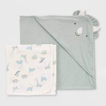 Carter's Just One You® Baby Boys' Dino Hooded Bath Towel - Sage Green