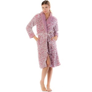 Casual Nights Women's Fleece Long Sleeve Plush Robe - 1 of 3