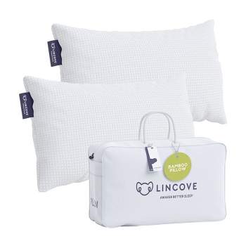 Lincove Rayon From Bamboo Pillow - Hotel Quality, Temperature Regulating, Soft for Stomach Sleepers, Hypoallergenic - 2 Pack