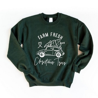 Simply Sage Market Women's Graphic Sweatshirt Farm Fresh Christmas Trees Car