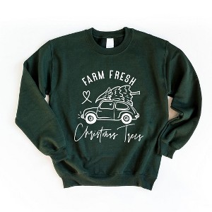 Simply Sage Market Women's Graphic Sweatshirt Farm Fresh Christmas Trees Car - 1 of 4