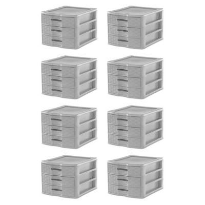 Sterilite Medium Weave Craft Office Supplies 3 Drawer Storage