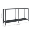 vidaXL Console Table Accent Side Table with Steel Frame Black Tempered Glass - 4 of 4