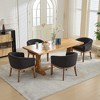 Kumasinova 19"W Mid-Century Modern Barrel Dining Chairs with Low Back,Soft Linen Fabirc Accent Chairs for Living Room,Solid Rubberwood Armchair - 2 of 4