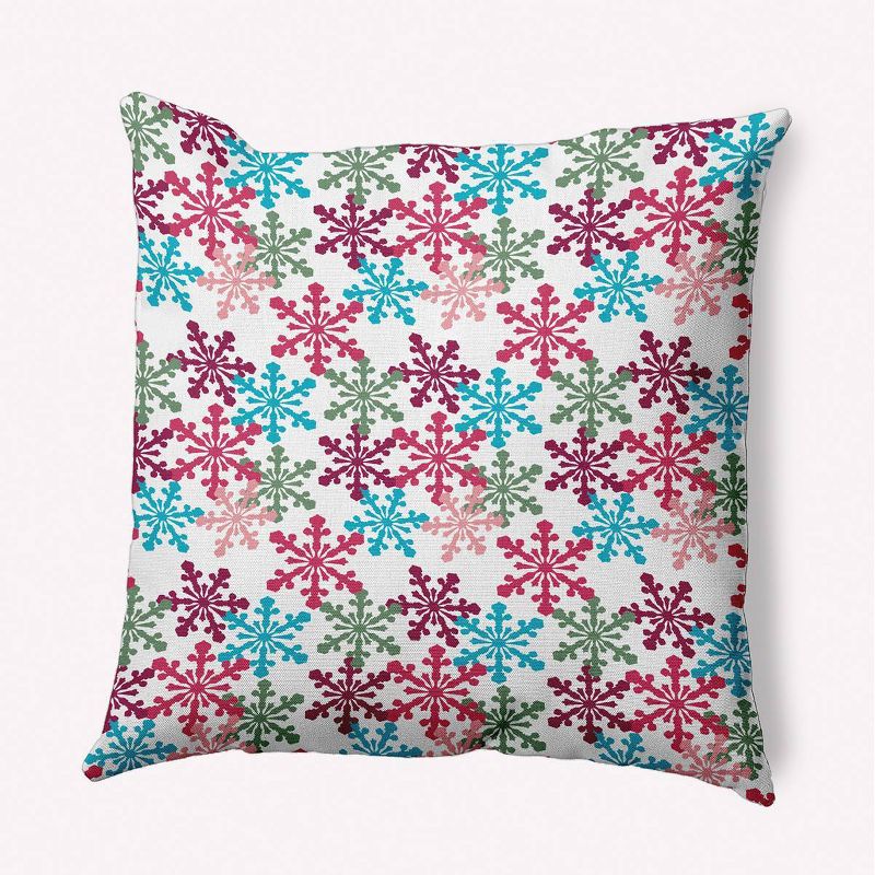 16&#34;x16&#34; Snow Fall Square Throw Pillow Vibrant Pink - e by design, 1 of 7
