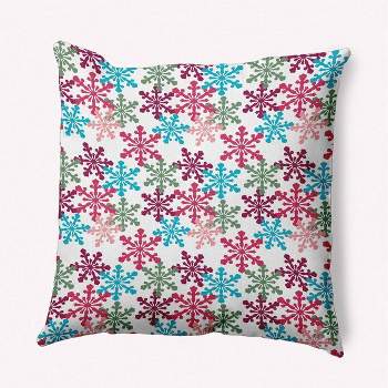 16"x16" Snow Fall Square Throw Pillow Vibrant Pink - e by design