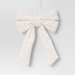 6.5" Christmas Velvet Bow Ornament White - Wondershop™ - 1 of 3