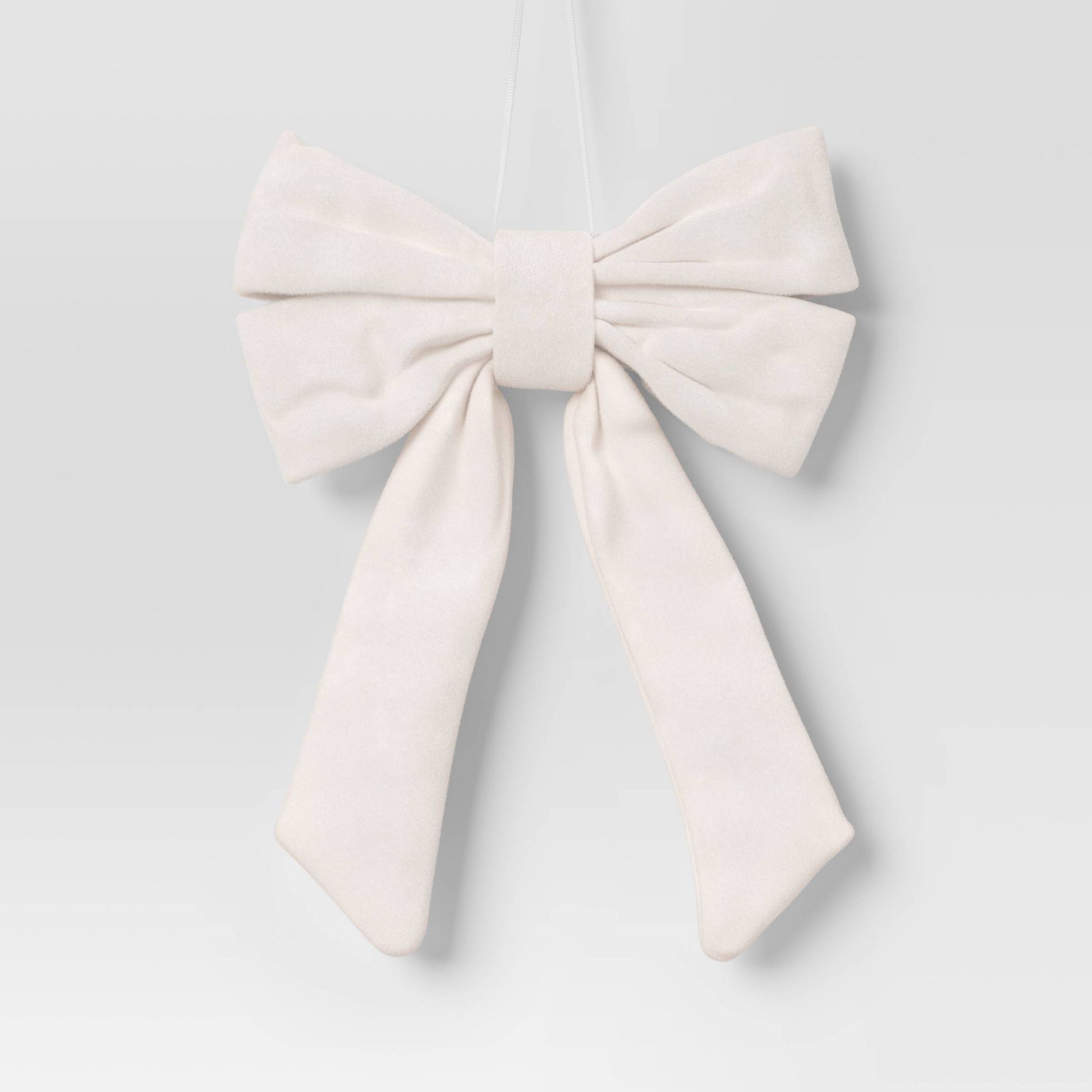 6.5" Christmas Velvet Bow Ornament White - Wondershop™