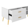 TROPOW TV Stand with Storage Drawer, Entertainment Center with 2 Cabinet Doors and 2 Drawers, Low Profile TV Cabinet for TVs up to 75 Inch,White - 3 of 4