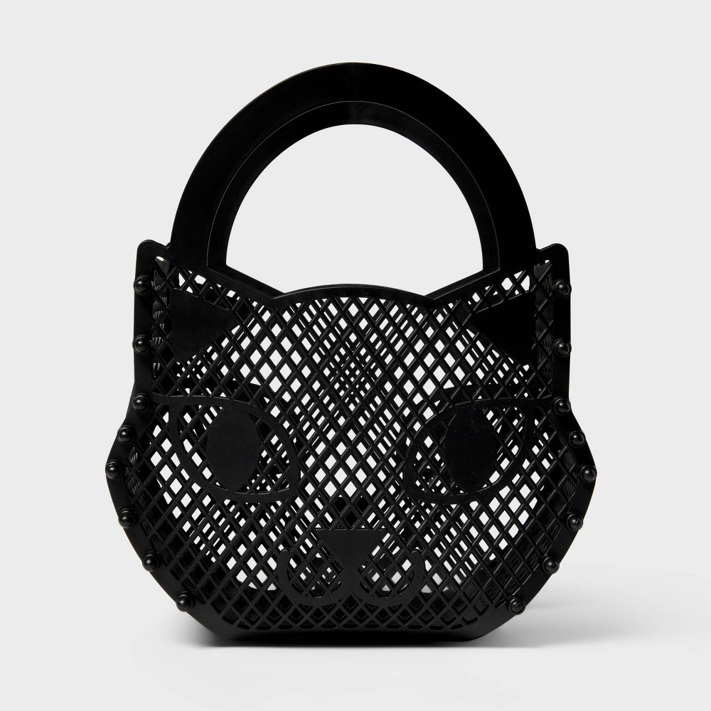 Medium Halloween Cat Shaped Gift Basket Black - Spritz™