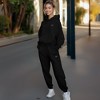 Dalix Butterfly Embroidery Midweight Fleece Sweatsuit Set Hoodie Jogger Soft Fleece Relaxed Fit Lounge Womens - 3 of 4