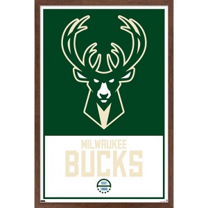 Trends International NBA Milwaukee Bucks - Logo 21 Framed Wall Poster Prints - 1 of 4