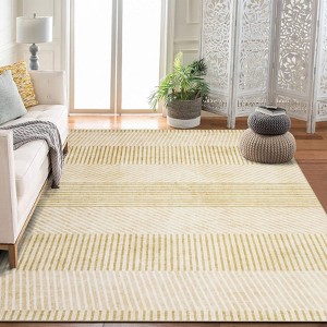 Rug for Living Room Washable Area Rug Non Slip Modern Striped Boy Room Rug Geometric Low Pile Soft Carpet for Nursery - 1 of 4