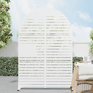 Wooakway 47"W×72"H Outdoor Arch Metal Garden Trellis Outdoor Privacy Screen Lattice Panel Indoor Room Divider - 1 of 4