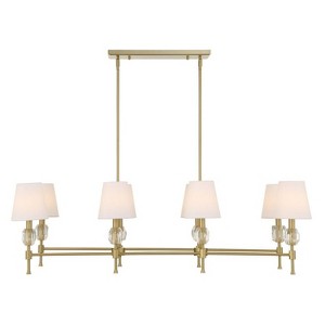 Uttermost Arques 8 Light Linear Chandelier 48 Inch Wide Iron Fabric and Crystal - 1 of 4