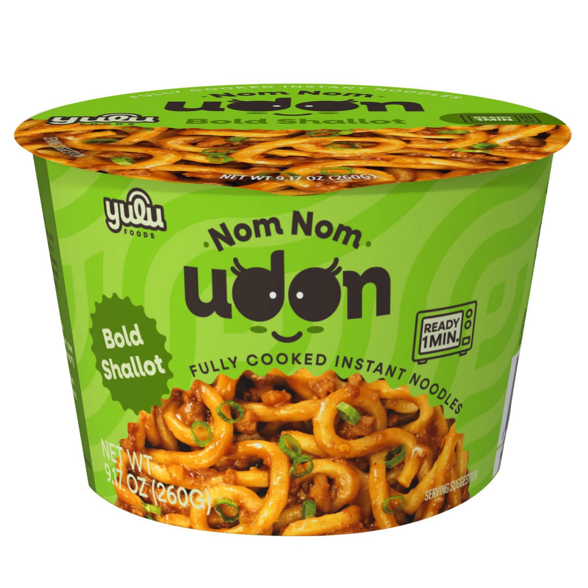 YULU Nom Nom Udon Bold Shallot Flavor Instant Noodles Cup - 9.17oz