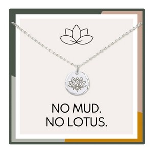 HOPE LOVE SHINE No Mud No Lotus Necklace – Gold or Silver – Mindfulness Strength Gift for Women - 1 of 4