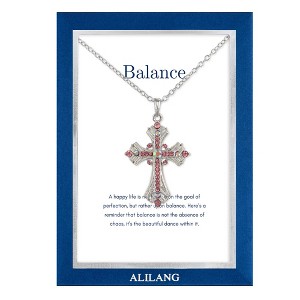 Anna-Kaci Rhinestone Celtic Cross Pendant Necklace with Religious Gift Card & Envelope Christian Jewelry Gifts - 1 of 4